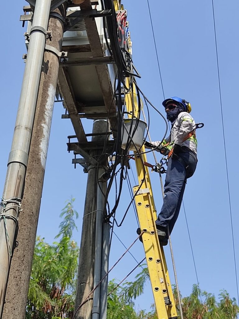 Technician wearing personal protective equipment